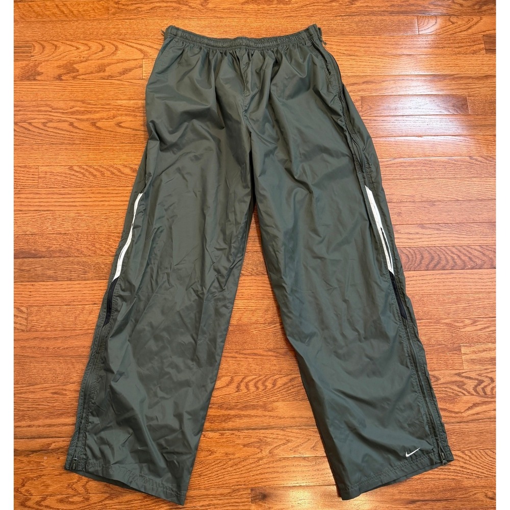 Vintage Nike Tear Away Track Pants Mens 2XL 32" Full Zip Snap Y2K Swoosh Wind